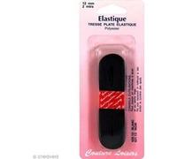 Tresse élastique plate Noir - 12 mm x 2 m Noir G