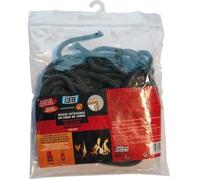 GEB Propfeu Tresse Ronde Extensible en Fibre de Verre pour étanchéité réfractaire des vitres d'insert de cheminée - Diamètre Ø 6 à 4mm - Sachet de 5m de Long, Noir