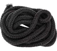 GEB Propfeu Tresse ronde extensible en fibre de verre pour étanchéité réfractaire des vitres d'insert de cheminée - Diamètre Ø 12 à 11mm - Sachet de 5m de long