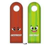 Tressé ou gechillt - Suspension de porte avec visages - Mauvais mal - Colère de humeur - Bureau