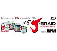 Daiwa Ligne tressée J-Braid X8 0,16 mm – 9,0 kg (20,0 lbs) – 150 m – Chartreuse