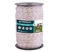 TRESSELEC - Cordon diamètre 3mm - Clôture électrique pour animaux (vache, chèvre, mouton, cheval) - Bobine de 200m - 6 fils inox diamètre 0,20mm et 3 fils cuivre diamètre 0,30mm
