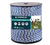 TRESSELEC - Cordon diamètre 3mm - Clôture électrique pour animaux (vache, chèvre, mouton, cheval) - Bobine de 400m - 8 fils inox diamètre 0,20mm et 3 fils cuivre diamètre 0,30mm