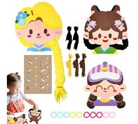 Tresser des Jouets de Livres occupés, Jouets pour Filles, Livre occupé de Cheveux de la Tresse du matériel didactique de la Princesse - Jouet d'habileté motrice,