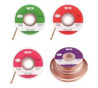 Tresses à Dessouder, Lot de 4 Tresse a Dessouder en Cuivre 3m Tresse de Dessoudage 2mm 2,5mm 3mm 3,5mm Enlèvement de l'étain à Souder pour Démonter Les Composants électriques