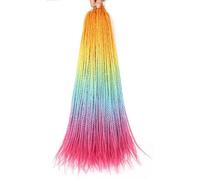 Tresses au crochet torsadées de 24 pouces, torsades fines pour femmes, extensions de cheveux synthétiques tressés bleu ombré pour un usage quotidien - 11-24 pouces 30 brins