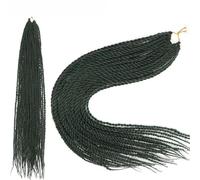 Tresses au crochet torsadées de 24 pouces, torsades fines pour femmes, extensions de cheveux synthétiques bleu ombré pour un usage quotidien - 23 à 24 pouces, 30 brins