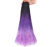 Tresses au crochet torsadées de 24 pouces, torsades fines pour femmes, extensions de cheveux synthétiques bleu ombré pour un usage quotidien - 43-24 pouces 30 brins