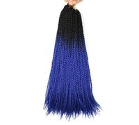 Tresses au crochet torsadées de 24 pouces, torsades fines pour femmes, extensions de cheveux synthétiques bleu ombré pour un usage quotidien - 15 à 24 pouces, 30 brins
