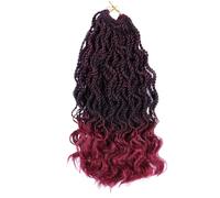 Tresses de cheveux au crochet en fibre synthétique européenne et américaine - Perruques à deux queues pour un look élégant (rouge)