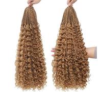 Tresses synthétiques style Boho de 24 pouces, tresses au Crochet, extrémités bou s bohème, cheveux synthétiques pré-bouclés en désordre for femmes noires(27 Color,3Pcs)