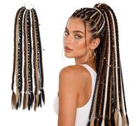 Tresses Viking, extension de queue de cheval tressée longue Boho, pince Dreadlock dans les extensions cheveux en queue cheval tresses Viking, style d'une minute, 24 pouces, style 2