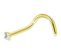 Tressify 14-Karat-Gold-Nasenpiercing, kleiner goldener Nasenstecker, dezenter Boho-Schmuck mit gebogener Stange, Edelstahl-Nasenpiercing-Zubehör, schlankes Design, leicht zu tragen
