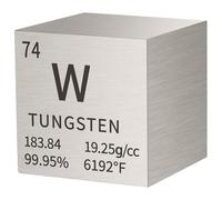 Tressify Atomic Number 74W Cube en métal pur tungstène, élément de collection de 1 cm, tableau périodique, haute pureté 99,95 %, fabrication de précision, décoration de bureau scientifique