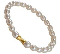 Tressify Bracelet en perles d'eau douce, bracelet en perles baroques délicates pour femme, bracelet élastique léger, bijou à la main élégant, cadeau pour elle