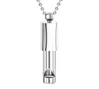 Tressify Collier avec pendentif sifflet de méditation en acier titane, chaîne réglable, aide à la respiration pour soulager l'anxiété, petit design minimaliste pour la méditation, le yoga, le