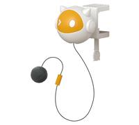 Tressify Jouet pour chat à levage automatique, jouet interactif pour chat avec balle en peluche, forme de tête de chat, double modes de jeu, jouet économiseur d'espace monté sur pince pour jeunes