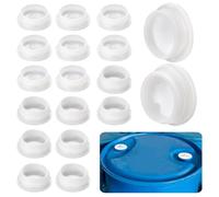 Tressify Lot de 2 bouchons de bonde de 16 pièces, 8 capuchons à filetage grossier avec 8 capuchons à filetage fin, bouchons de trou de tambour en PVC avec joints pour fûts en plastique de 30, 48 et