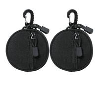 Tressify Lot de 2 porte-monnaie ronds Molly en nylon 1000D avec clip et fermeture éclair, capacité extensible pour les activités de plein air