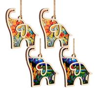 Tressify Lot de 4 cordes à suspendre, ornement de Saint-Valentin, cartes d'histoire symbolique, cadeaux d'éléphant pour amitié, fraternité et femme