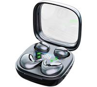 Tressify Lot de 4 mini écouteurs intra-auriculaires invisibles sans fil avec 2 tailles, design adapté aux dormeurs latéraux et suppression du bruit CVC, qualité sonore HiFi, affichage de charge