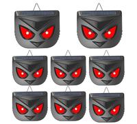 Tressify Lot de 8 répulsifs à énergie solaire avec détecteur de mouvement infrarouge, yeux de prédateur à LED rouges clignotantes pour jardin et ferme, appareils d'extérieur en ABS étanches pour