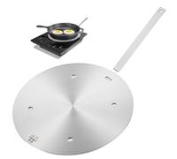 Tressify Plaque convertisseur à induction pour cuisinières en verre et électriques, diffuseur de chaleur en alliage d'aluminium de 28 cm avec couches en acier inoxydable et poignée amovible