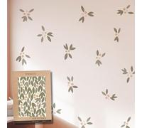 TRESXICS Stickers Muraux Salon Marguerite Feuille Aquarelle, 194 Pièces, Décoration Chambre Original et Résistant, Effet Papier Peint Autocollant Mural, Application Facile et Amovible (Marron)
