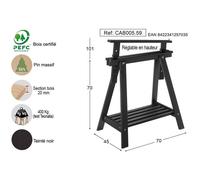 Tréteau architecte en bois peint