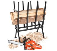 Tréteau de chantier - TECTAKE - Chevalet de sciage pliable, acier avec barre de blocage, capacité de 400 kg, 76 x 53 x 102 cm - Noir