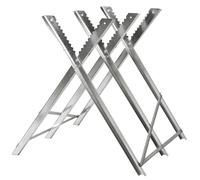 Tréteau de chantier - TECTAKE - Chevalet de sciage pliant avec 3 tréteaux en acier galvanisé 84 x 80 x 80 cm - Argent