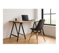 Tréteaux pliables - CQFD - Lot de 2 - Acier noir - 70 x 75 x 38 cm - Charge 150 kg