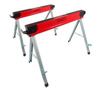 Tréteaux Pliables X 2-1000kg - Métal - Surface Antidérapante - Poignées de transport - Largeur 48mm - Tréteau chantier atelier