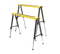 Tréteaux réglables anti-dérappants télescopiques x 2 - EURO VANADIUM - Supporte 150kg - 12 hauteurs de 64cm à 91cm