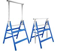 Lot de 2 tréteaux télescopiques en tube en Acier laqué époxy