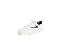 Tretorn Canvas Sneakers Damen Schnürschuhe Casual Schuhe Klassischer Stil Nyliteplus Baskets en Toile pour Femme Chaussures de Tennis décontractées Style Vintage Classique, Blanc, Bleu Marine, 40 EU