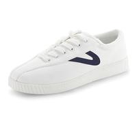 TRETORN Baskets Nyliteplus Chaussures de Tennis en Toile à Lacets pour Femme Style Vintage Classique, Blanc/Bleu Marine, 38 EU