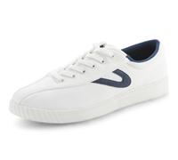 TRETORN Men's Nylite Canvas Sneakers Nyliteplus Baskets en Toile pour Homme Style Classique Vintage, Blanc, Bleu Marine, 42 EU