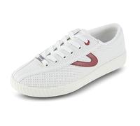 TRETORN Nyliteplus Canvas Sneakers Women's Lace-up Casual Tennis Shoes Classic Vintage Style Baskets en Toile à Lacets pour Femme Classique, Blanc/Rouge, 40.5 EU