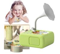 Tretregard Kids Phonograph, Card Phonograph for Kids, Early Education Phonograph Story Machine, with 96 Learning Cards and 8 Recording Cards, Audio Book Gift for Boys and Girls (Green)