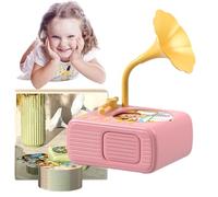 Tretregard Kids Phonograph, Card Phonograph for Kids, Early Education Phonograph Story Machine, with 96 Learning Cards and 8 Recording Cards, Audio Book Gift for Boys and Girls (Pink)