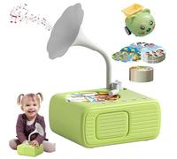Tretregard Kids Phonograph, Kids Phonograph with 96 Cards, Toddler Record Gramophone Audio Book Toy, Educational Music Story Player, Interactive Gift for Boys and Girls (B)