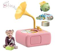 Tretregard Kids Phonograph, Kids Phonograph with 96 Cards, Toddler Record Gramophone Audio Book Toy, Educational Music Story Player, Interactive Gift for Boys and Girls (C)