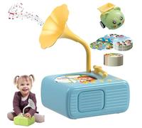 Tretregard Kids Phonograph, Kids Phonograph with 96 Cards, Toddler Record Gramophone Audio Book Toy, Educational Music Story Player, Interactive Gift for Boys and Girls (A)