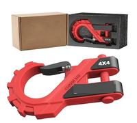 Treuil, 2pcs 3/8 Winch Hook Max 45 Lbs With Safety Latch For ATV UTV SUV Trailers Towing Accessories,pour garage(Red)