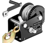 Treuil de cabestan portable de 544,3 kg, treuil manuel avec frein autobloquant pour véhicules routiers, puissance de traction robuste, idéal pour tout-terrain, bateau et récupération