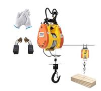 Treuil de levage pour matériaux de construction, treuil électrique 230 kg/507 lb, treuil électrique aérien 1300 W, câble en acier de 30 m, hauteur de levage de 29 m, télécommande et protection du tr