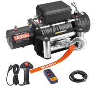 VEVOR Treuil Électrique 12 V CC 6100 kg avec Câble en Acier Φ 9,5 mm x 24 m, Télécommande sans Fil et Filaire, Étanchéité IP55, pour Remorquage de SUV, Jeep, Remorque, Bateau, Véhicule Tout-terrain