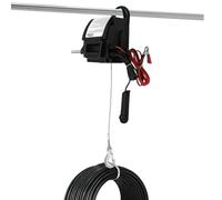 Treuil électrique 12 V, treuil moteur de bateau avec manivelle et commande par fil, force de traction de 907 kg, moteur 300 W, protection contre les surcharges, câble de 7,6 m, treuil électrique pour