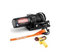 VEVOR Treuil Électrique 12 V CC 1134 kg Treuil pour Quad SSV Tout-terrain Remorquage, Corde Synthétique 4,8 mm x 12 m, Télécommande Filaire, Étanche IP55, Platine Montage, Guide-câble en Alliage d'Alu